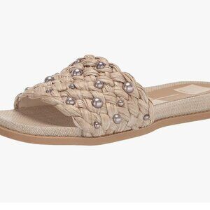 Dolce Vita Grazie Pearl Woven Raffia Sandals